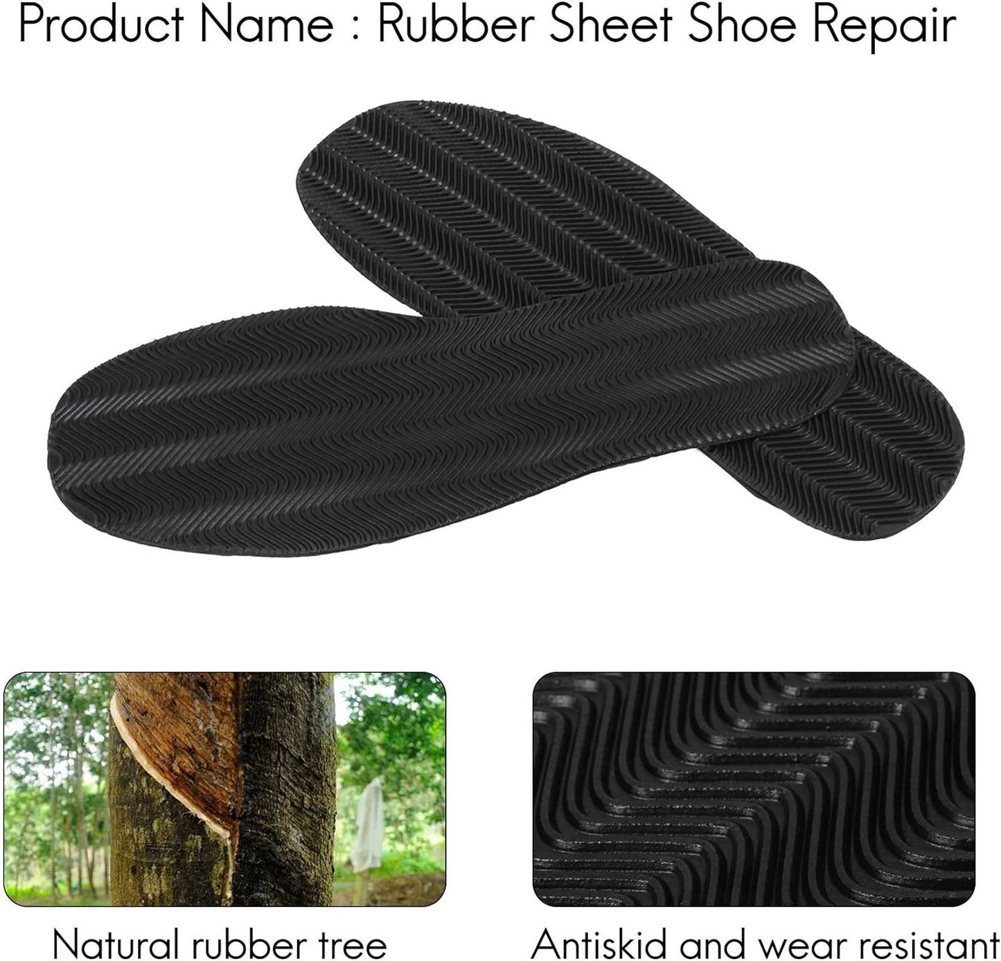 Shoe Soles,1 Pair DIY Stick On Full Soles Heel Shoe Repair Anti-Slip Grip-Rubber Insoles,Rubber Soles for Shoe Repair 29X11.5X0.2 cm