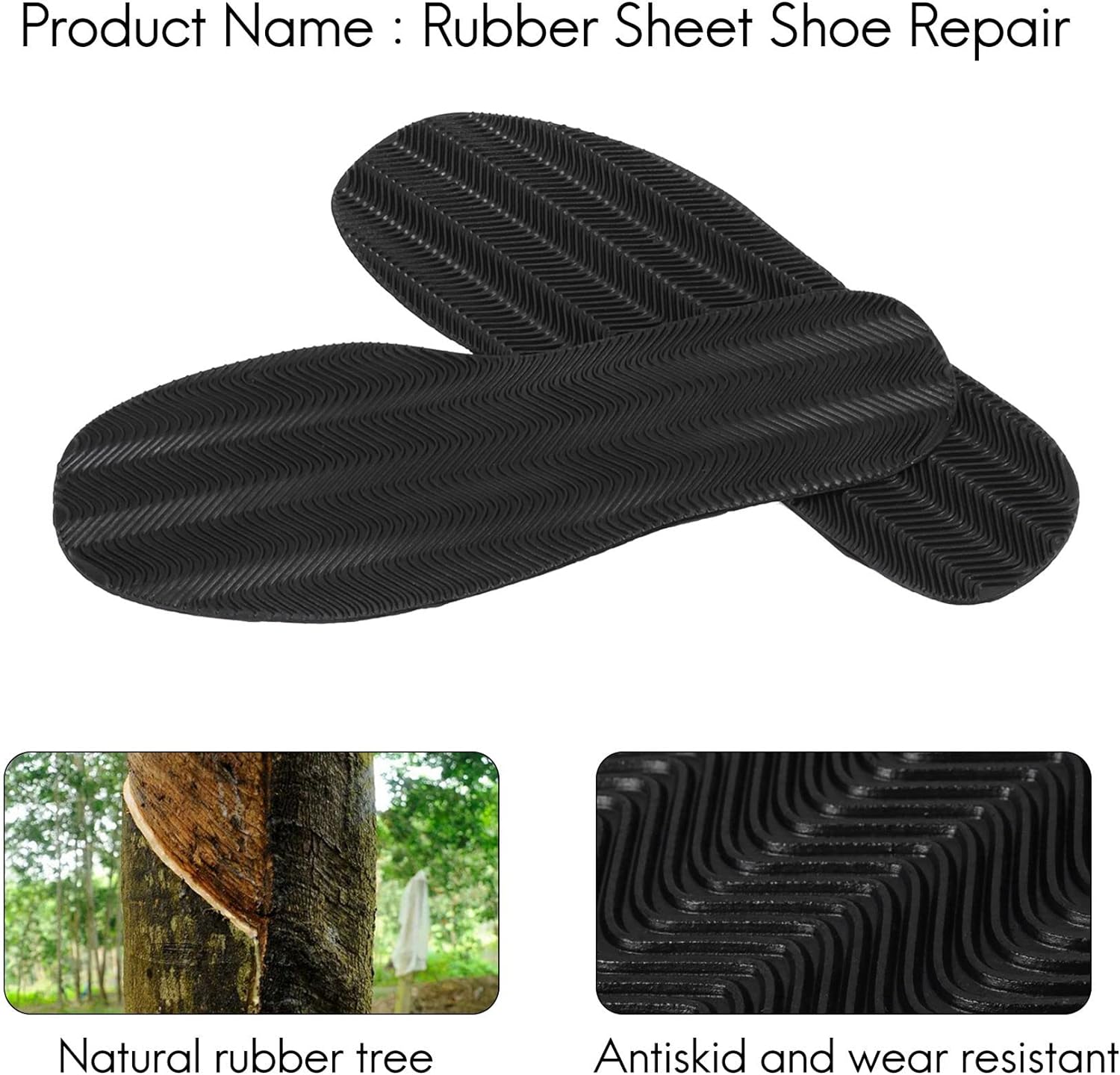 Shoe Soles,1 Pair DIY Stick On Full Soles Heel Shoe Repair Anti-Slip Grip-Rubber Insoles,Rubber Soles for Shoe Repair 29X11.5X0.2 cm