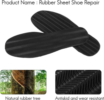 Shoe Soles,1 Pair DIY Stick On Full Soles Heel Shoe Repair Anti-Slip Grip-Rubber Insoles,Rubber Soles for Shoe Repair 29X11.5X0.2 cm