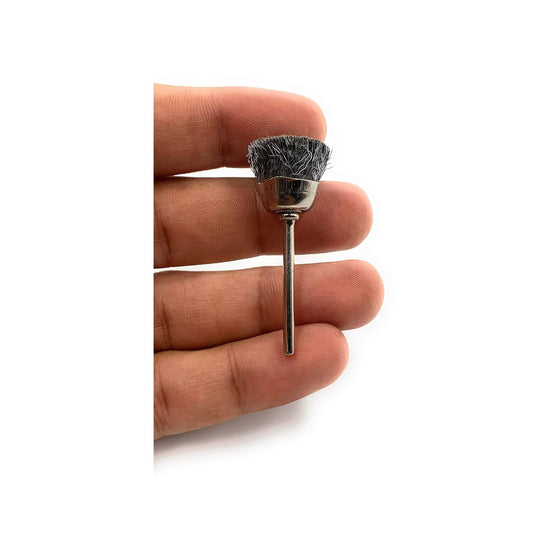 Wire Cup End Brush 1PC for Dremel Rotary Tool – Stainless Steel Polishing Brush for Rust Removal, Satin Finish, Jewellery Cleaning, Watchmaking & Model Making