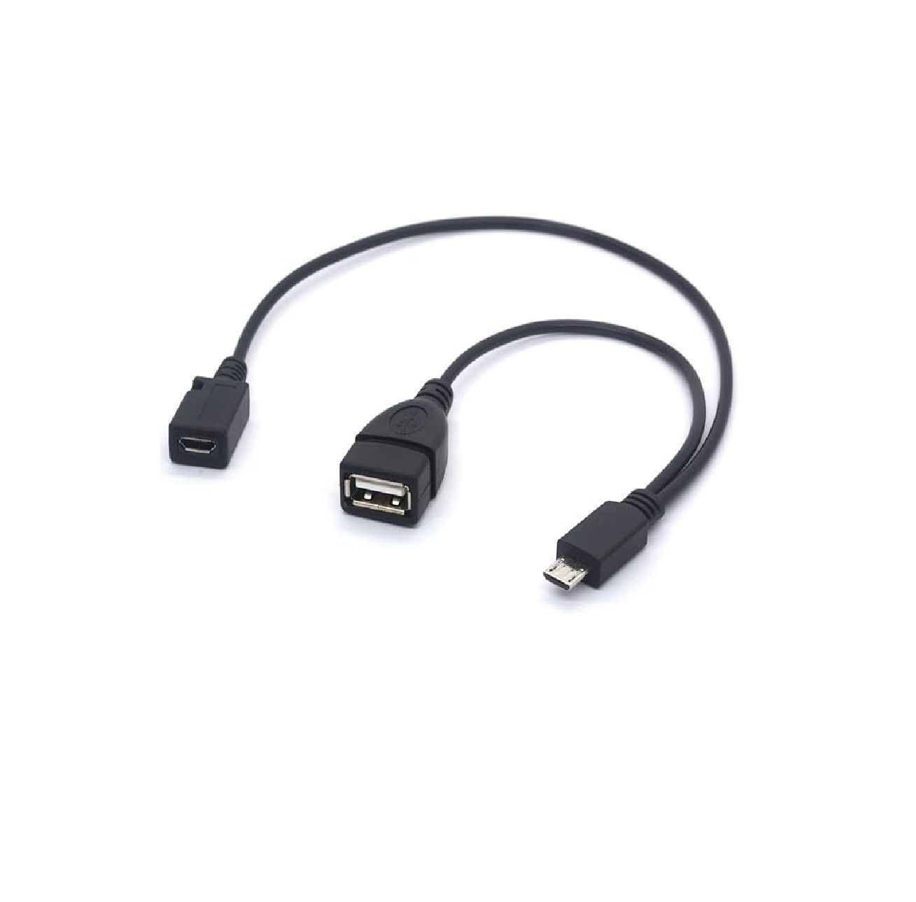 Micro USB OTG Y Cable – Micro USB Male to USB Female + Charging Port Adapter for Smartphones & Tablets