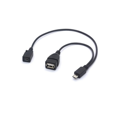 Micro USB OTG Y Cable – Micro USB Male to USB Female + Charging Port Adapter for Smartphones & Tablets