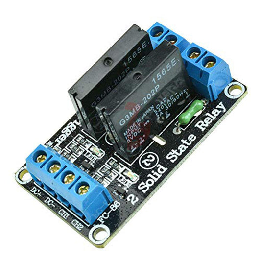DC 5V 2 Channel Solid State Relay Module High Level Trigger Fuse for Arduino