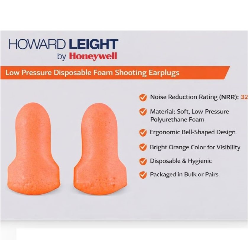 Earplugs Disposable Foam by Honeywell Howard Leight – Soft Comfortable Shooting Ear Protection High NRR