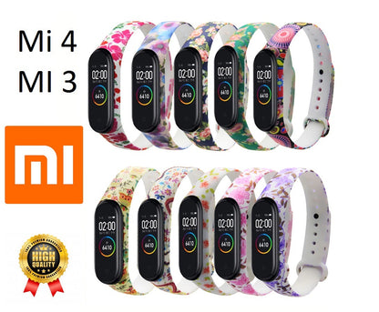 Mi4 Band Strap & Mi3 Band Strap Printed A One Natural Flowers Color Full Matching Girls & Boys Strap for Mi Replacement Waterproof Wrist Band Printed Strap for Xiaomi Mi Band 4 & 3 Smart Activity Tracker -Printed (Only 1 Strap - Chip not Included)