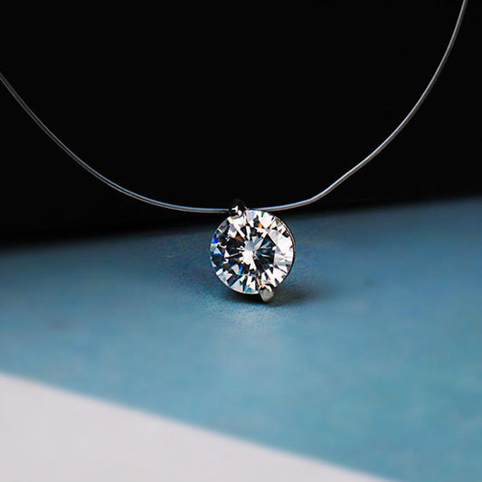 choker Invisible Fish Line Crystal Necklace Pendants Neck Zircon Women Clavicle Chain Lady Feminino Collar 8mm Zircon A One World Best Gift