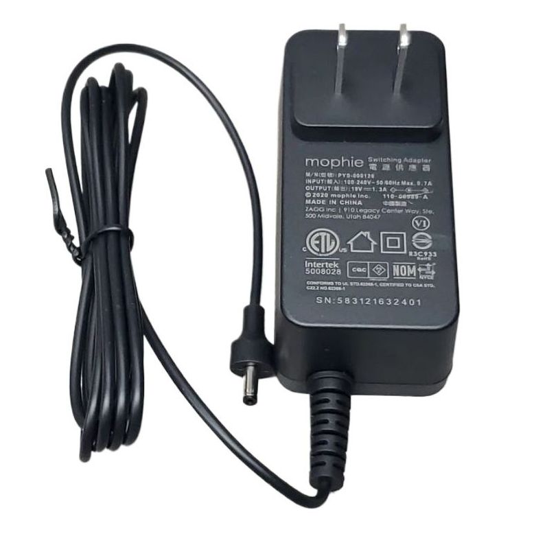 Mophie 19V/1.3A Switching Adapter Wall Charger – PYS-000126 (3.3mm Jack) | 1.5 Meter Cable
