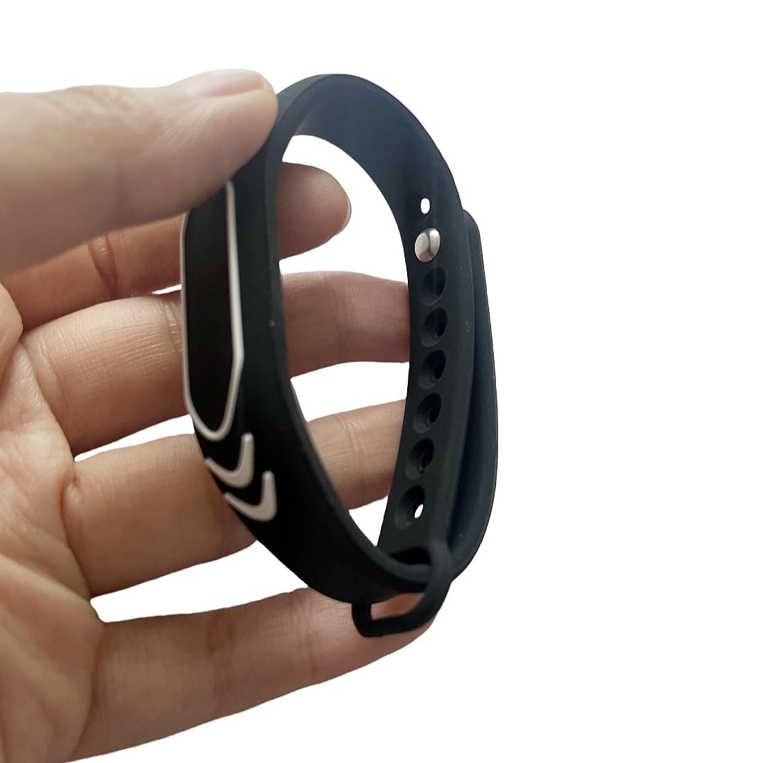 Sourcing Map 125KHz RFID Wristband TK4100 Read-Only Proximity ID Bracelet – Contactless Token Tag for Door Entry Access Control (Black & Blue)