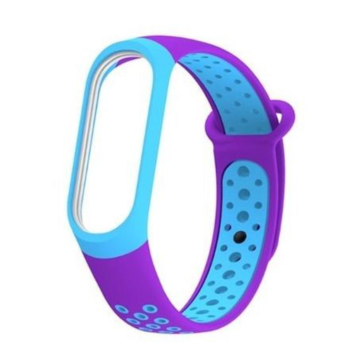 COLORFUL STRAP FOR XIAOMI MI BAND 4 3 & M4 BRACELET BREATHABLE MI BAND 5 BRACELETS FOR MIBAND 3/4 REPLACEMENT DOUBLE COLOR STRAP TWO COLOR M4 STRAP PURPLE & SKY BLUE