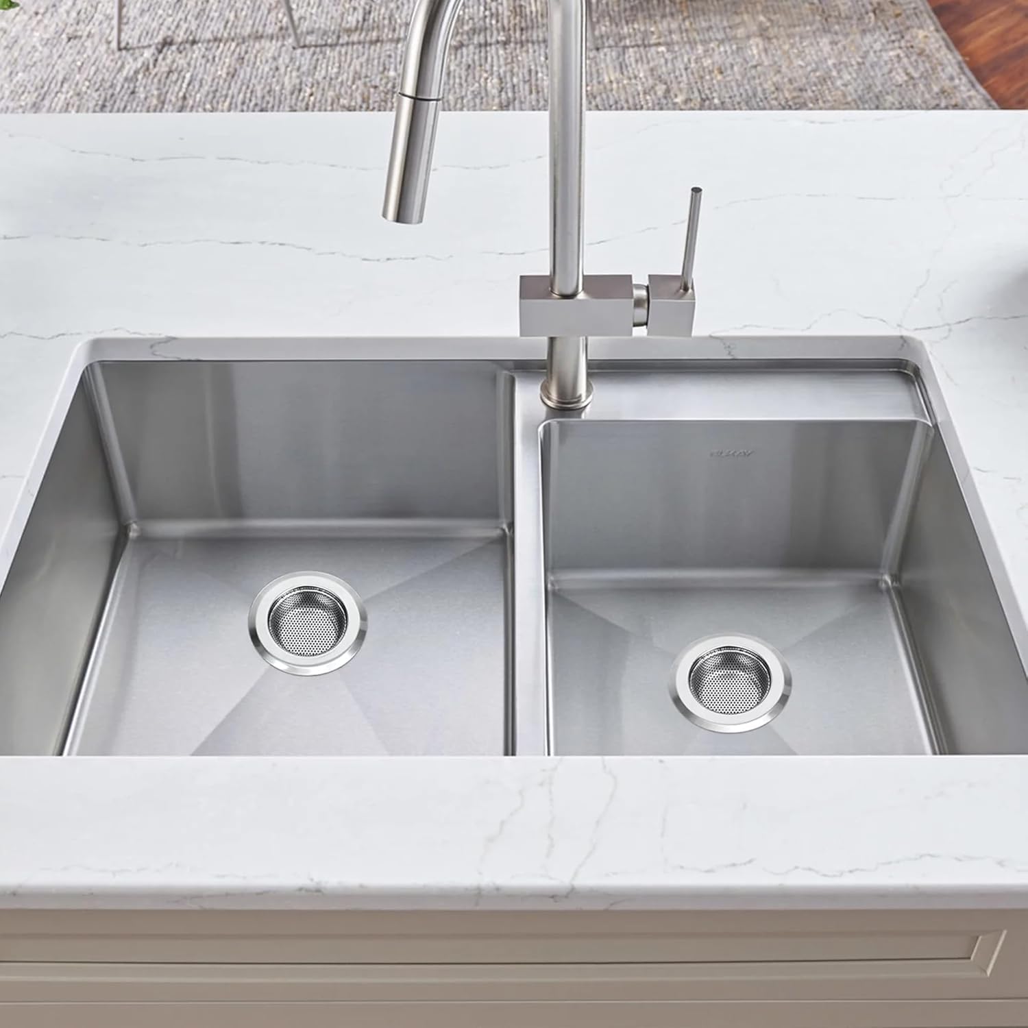 Stainless Steel Kitchen Sink Strainer, Heavy-Duty Sink Jali Drain Filter for Kitchen, Standard Size