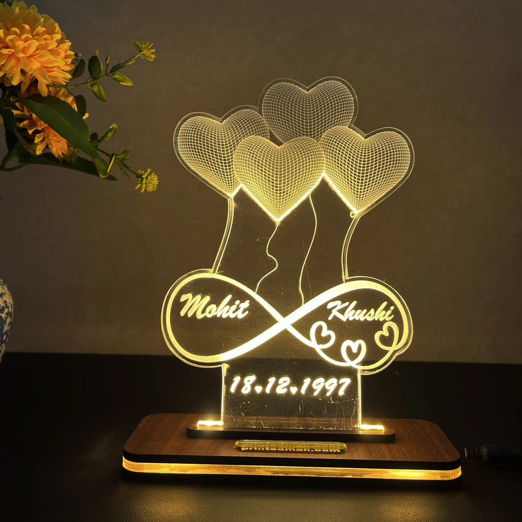 ✨ Custom LED Acrylic Lamp Sign Personalized Light-Up Night Light | Wedding Table Numbers | Business Logo Display | Customized LED Desk Sign