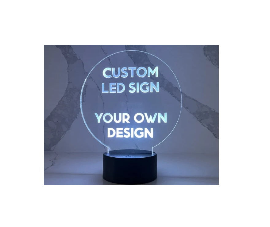 ✨ Custom LED Acrylic Lamp Sign Personalized Light-Up Night Light | Wedding Table Numbers | Business Logo Display | Customized LED Desk Sign