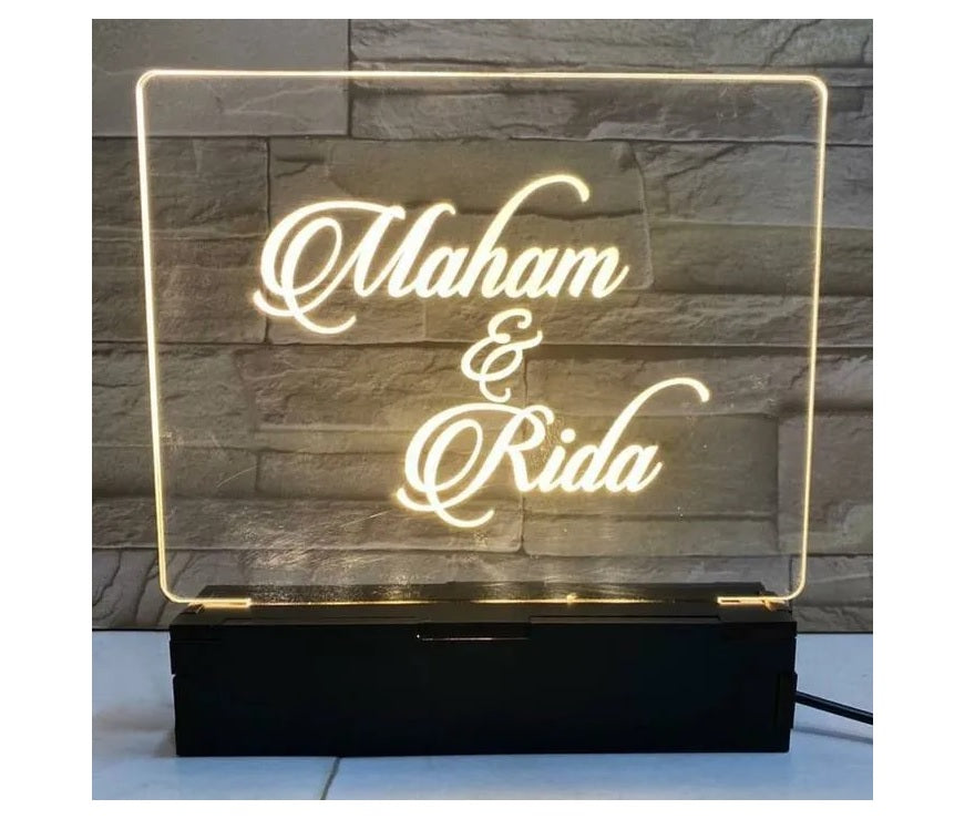 ✨ Custom LED Acrylic Lamp Sign Personalized Light-Up Night Light | Wedding Table Numbers | Business Logo Display | Customized LED Desk Sign