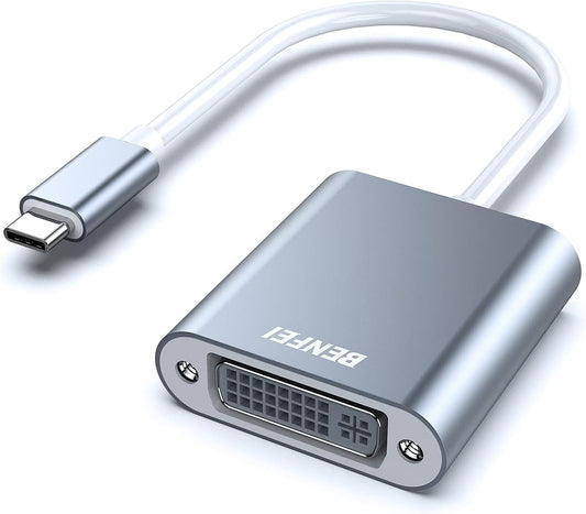 USB Type C to DVI Adapter | Thunderbolt 3/4 Compatible Type-C to DVI Converter | Full HD 1080P Video Adapter