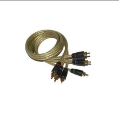 Pure White Copper 3 RCA Male to Male Audio Video Cable – 12 Feet | Golde Plated Connectors | Oxygen-Free Copper | Transparent Long-Life Cable for HDTV DVD Blu-ray Gaming