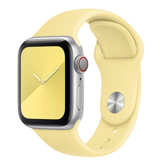 milk yellow watch strap made with hi quality silicone with anti lost lock 38mm / 40mm / 41mm(with out watch)