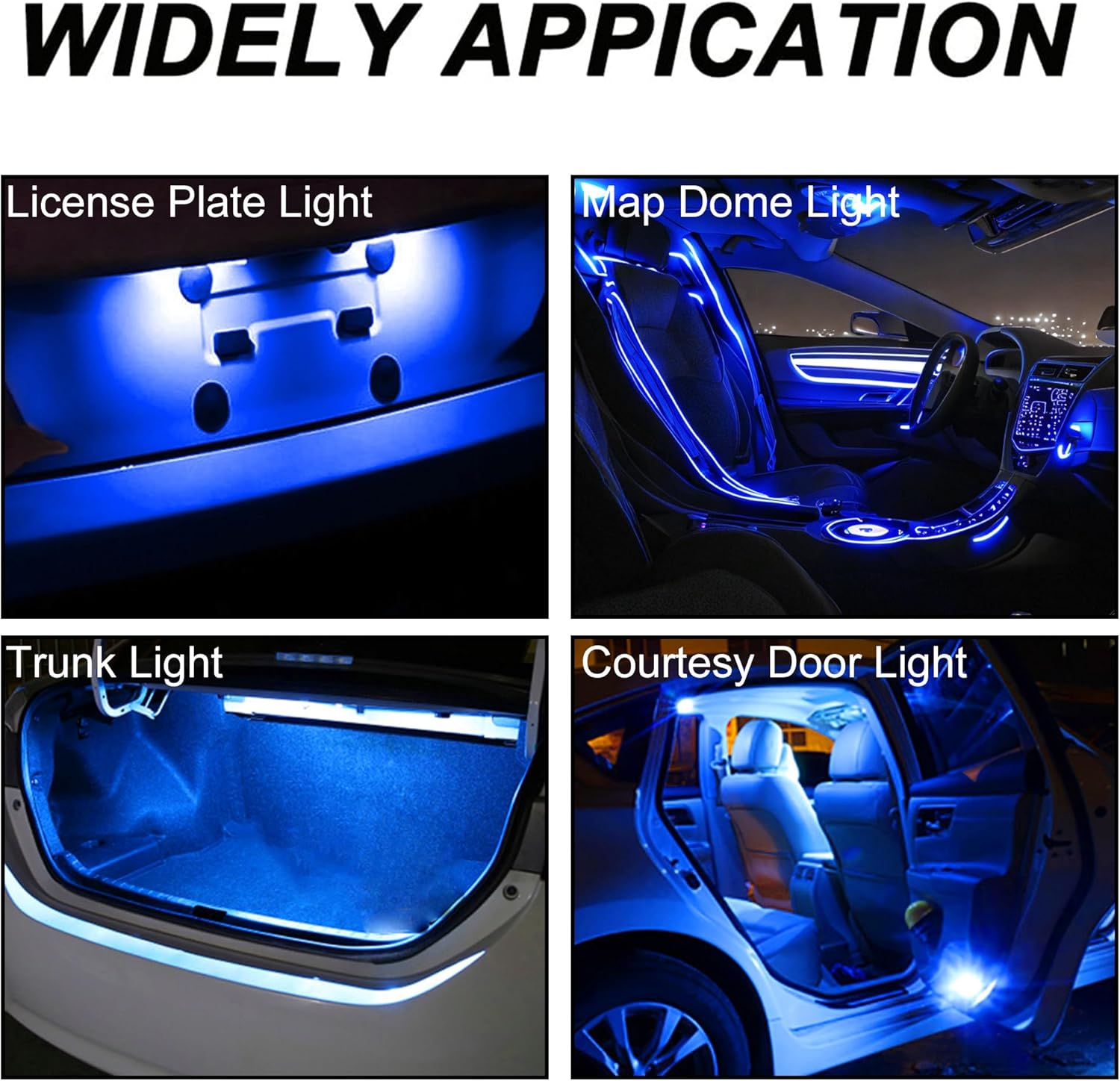 2 pcs T10 194 168 Blue LED Dashboard Instrument Light Bulbs – Super Bright 12V 8-SMD LED Gauge Cluster & Instrument Panel Lights for Car Interior