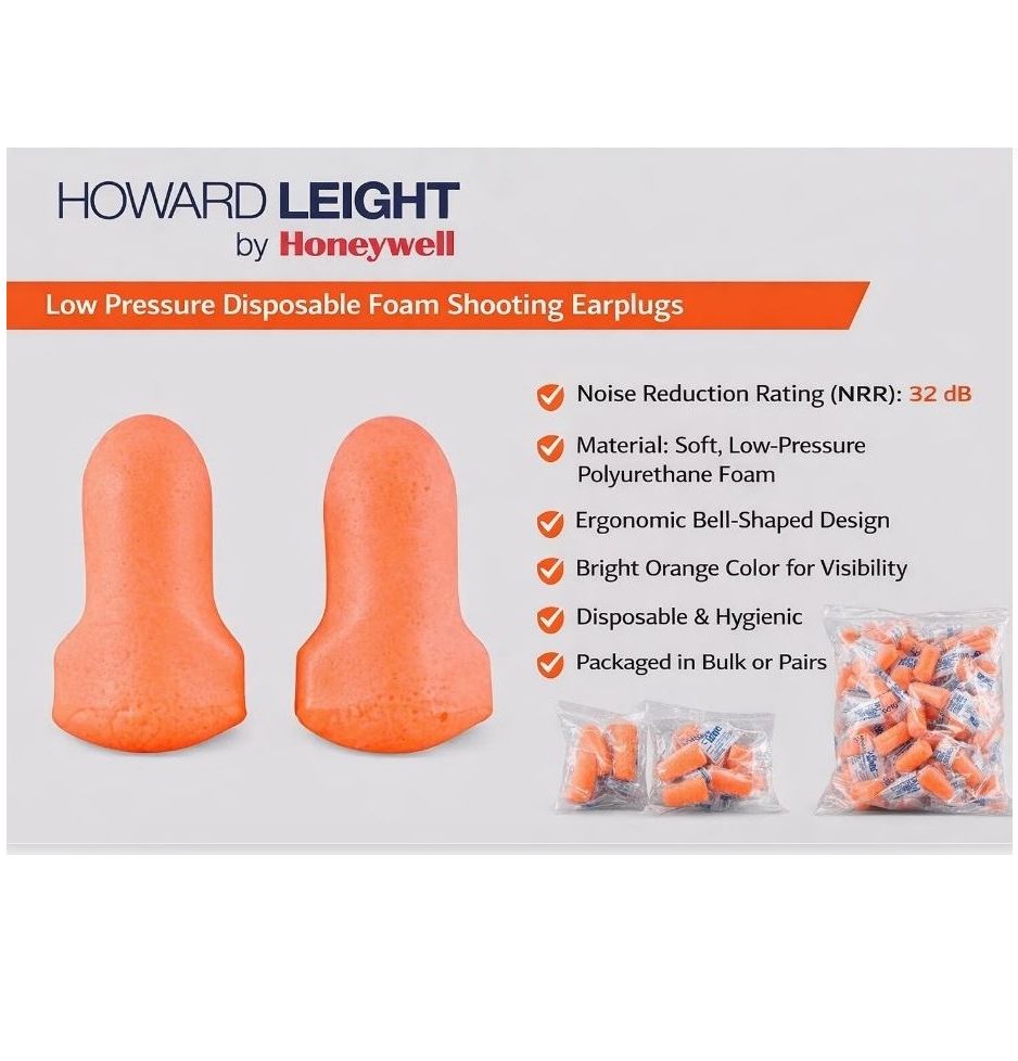 Earplugs Disposable Foam by Honeywell Howard Leight – Soft Comfortable Shooting Ear Protection High NRR