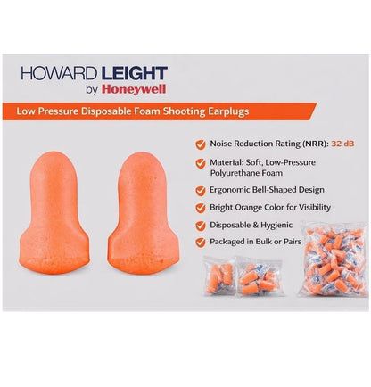 Earplugs Disposable Foam by Honeywell Howard Leight – Soft Comfortable Shooting Ear Protection High NRR