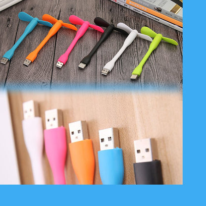 Mini Fan USB Universal Portable Laptop Powerbank Smartphone Colorful Computer Car Tester Adapter Hub Cooling Adjustable Flexible Desk Office Summer