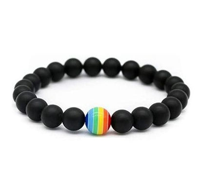 Rainbow Bracelet 7 Colors Fashion 8MM Matte Natural Stone Bead Bracelets & Bangles  for Natural Anti Anxiety Men & Women Jewelry