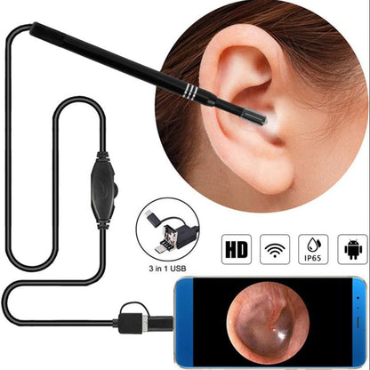 🔍 Endoscope Ear Camera 5.5mm USB Type-C – HD Ear Cleaner & Ear Wax Remover (Box Pack New)  Android Type-C | Otoscope with Light | Waterproof Inspection Camera | 1.5m Cable | 4 Tool Heads