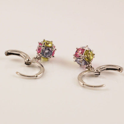 Magic Ball Dangle Earrings Jewelry for Women Multicolor CZ White Gold Color New Design