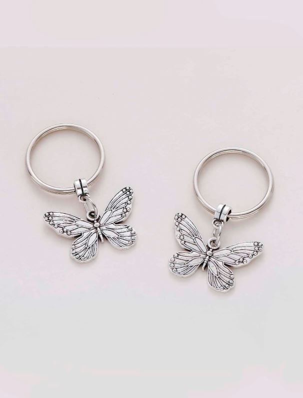 2 pcs Butterfly Charm Keychain best friend gift