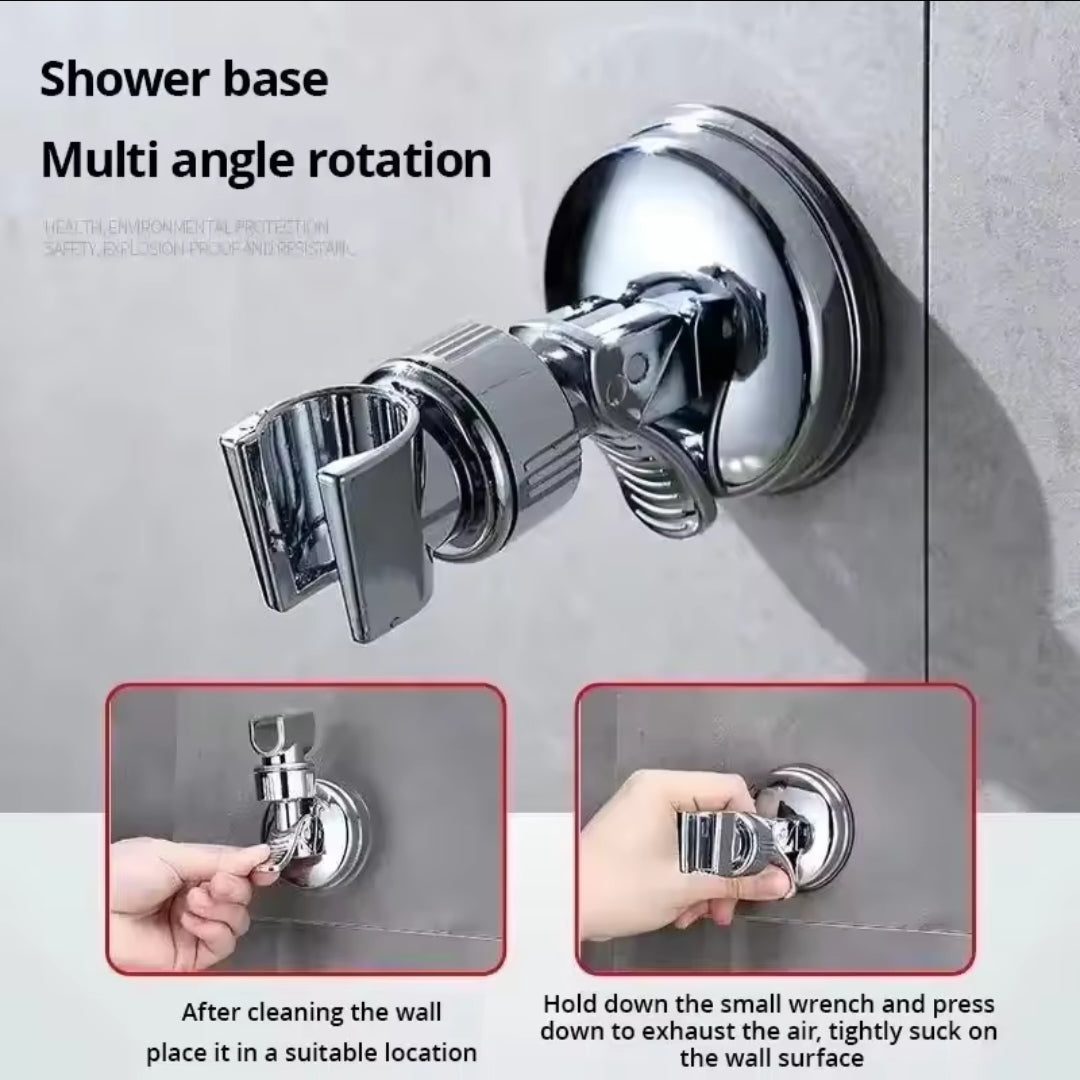 Universal Shower Head Holder 360° Adjustable Suction Cup Wall Mount | No Drilling No Punching Shower Bracket | Bathroom Accessories