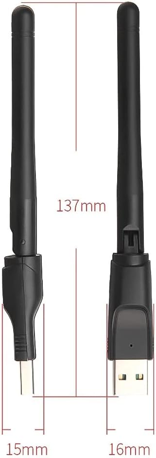 150Mbps Wireless USB WiFi Adapter | Mini Network Card LAN Wi-Fi Receiver Dongle with Antenna | 802.11 b/g/n | Driver-Free | For Laptop, PC, Windows &amp; Android