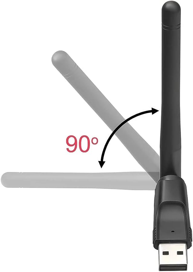 150Mbps Wireless USB WiFi Adapter | Mini Network Card LAN Wi-Fi Receiver Dongle with Antenna | 802.11 b/g/n | Driver-Free | For Laptop, PC, Windows &amp; Android