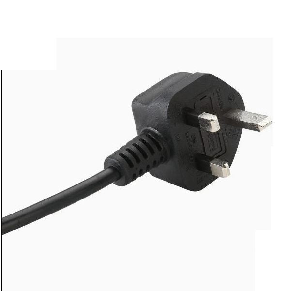 1.5Ft  3-Pin Desktop Power CableBlack & White – Power Cord for PC, Monitor, Printer, UPS & Electronic Devices