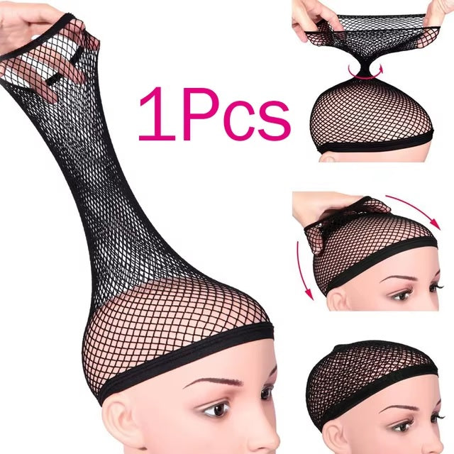 High Quality Black Wig Cap Hair Net Stocking Cap Elastic Mesh for wigs strong fixing