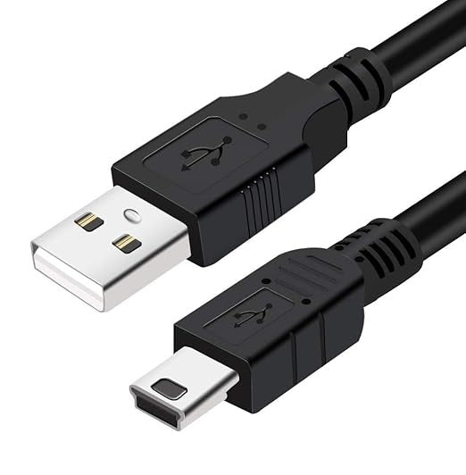 Universal USB 2.0 A to Mini B Cable – 1.5 Meter Black, USB A to Mini B Data Transfer USB Charging Cable Tar Kable