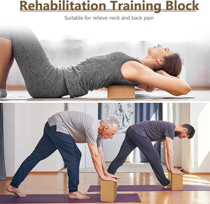 🧘 Cork Wood Yoga Block – Premium Yoga Support Brick for Balance & Flexibility