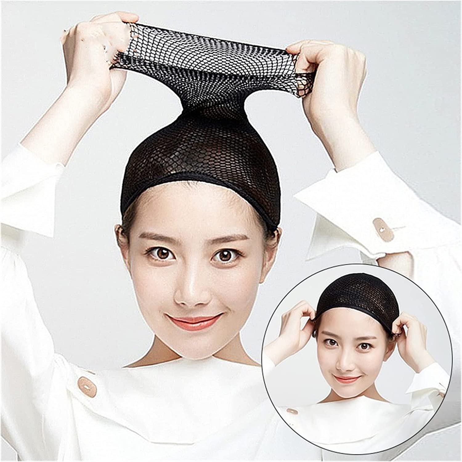 High Quality Black Wig Cap Hair Net Stocking Cap Elastic Mesh for wigs strong fixing