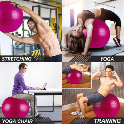 100 cm 39 inch Diameter Large Size Yoga Exercise Pregnancy Prenatal, Labor & Postnatal Maternity Exercise Gym Ball Non-slip Abdominal Fitness Anti Burst Pink hi Qulity Material