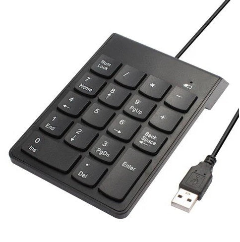 18 Keys USB Numeric Keypad Mini Numpad for Laptop Desktop PC Plug & Play No Driver Required