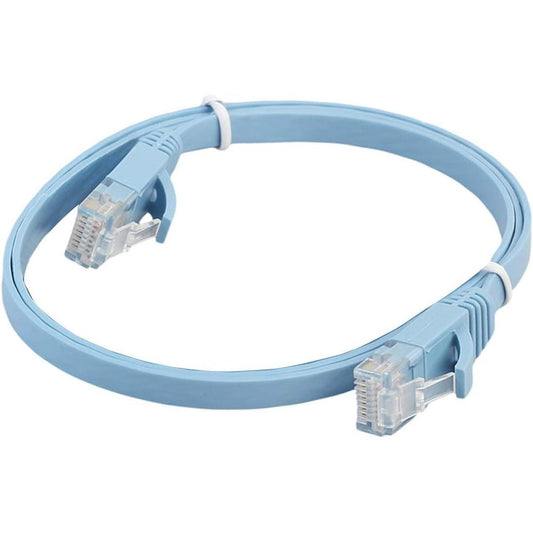 RJ45 Twisted Pair Patch Cord for Laptop Router Ethernet cable cat.6 length 1M gol d plaided (Color :Sky Blue