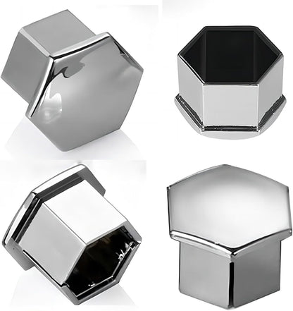 Caps for wheel bolts 17 mm  16pcswith a lock (nickel plated)