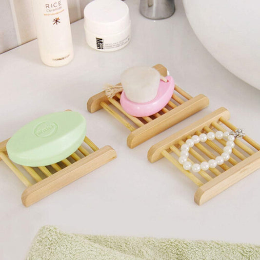 1 Pack Natural Wooden Soap Rack, Simple Soap Rack, Household Bathroom Soap Dish made with 100% original Wood