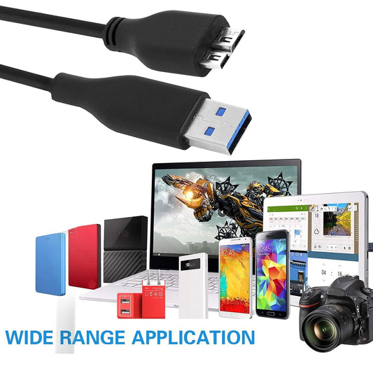 Micro B Cable, USB 3.0 A Male to Micro USB 3.0 Sync Cord high Speed Upto 4.8 Gbps Data Transfer Cable Data Wire for Portable External Hard Drive