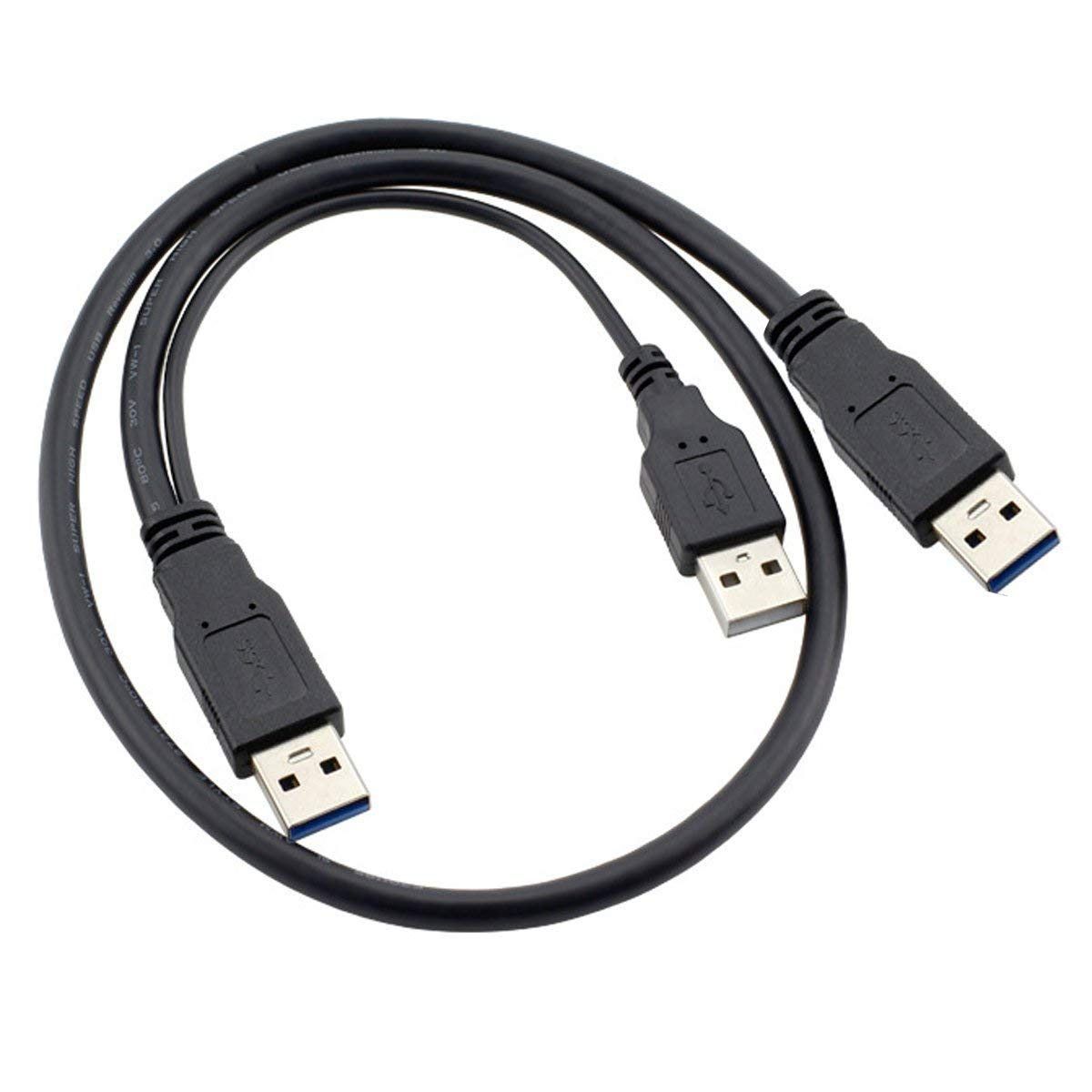 USB 3.0 Cable,USB 3.0 Type A Male to Male Extension Data Cable with Power Cable for External Hard Disk