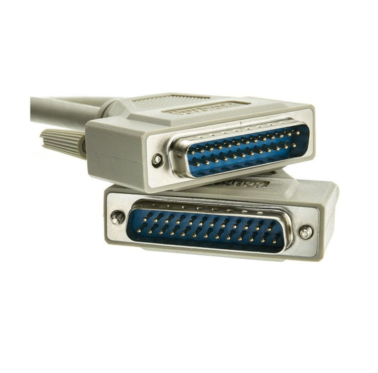 DB25 Male to Male Printer Cable1.5 & 2.5 Meter – 25 Pin Serial IEEE-1284 Parallel Cable A/A Type, 18 Twisted Pairs, High Speed Data Transfer Beige