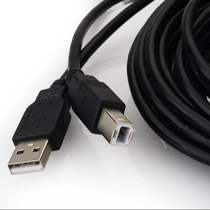 USB Printer Cable, USB 2.0 A to B Lead. Compatible with printers and scanners and all other USB A/B devices, Black USB Cable