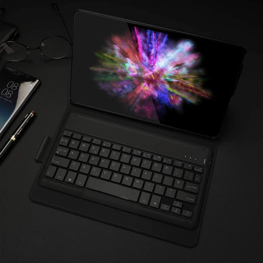 Jelly Comb Bluetooth Backlit Keyboard Case for All tab 24 x 17 ,  Removable Wireless Keyboard UK Layout QWERTY with Leather Cover
