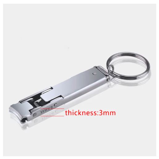 Mini All-Steel Foldable Nail Clipper – Ultra-Thin Portable Travel Nail Cutter with Keychain | Stainless Steel Manicure Tool for Hands & Toes