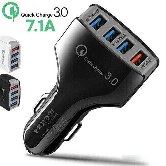 Car Charger Quick Charge 3.0 Fast Charger 4 Port Car USB Charger Adapter