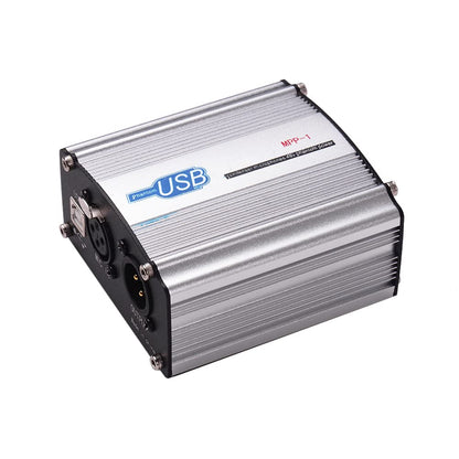 48V Phantom Power Supply for Condenser Microphone – USB Powered XLR Phantom Power Box