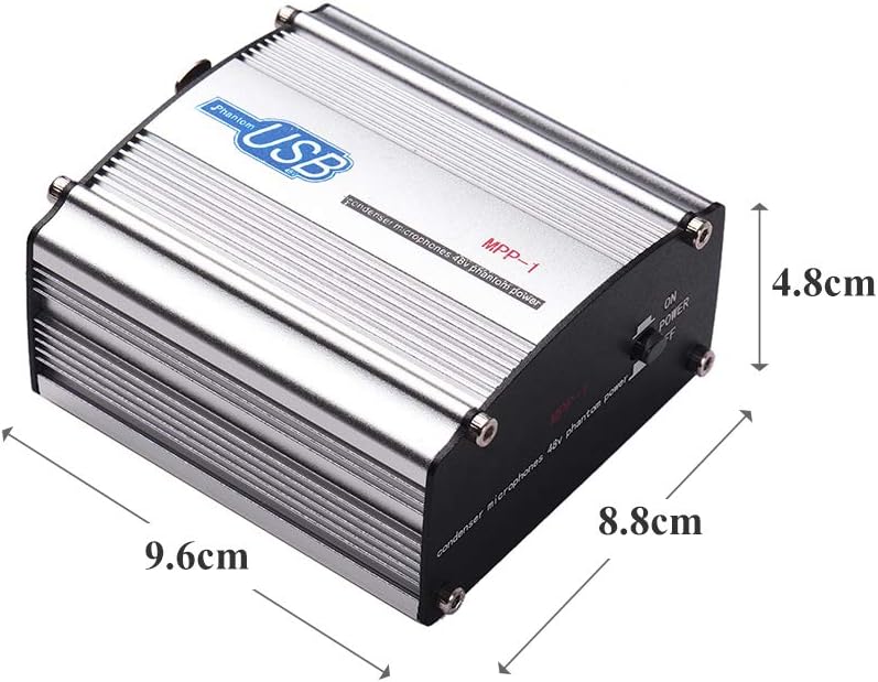 48V Phantom Power Supply for Condenser Microphone – USB Powered XLR Phantom Power Box